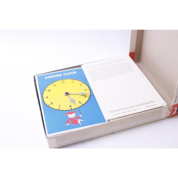 Telling Time, Flash Cards, Ed-U-Cards, Answer Clock, 1963, Children, Learning - Picture 2 of 3
